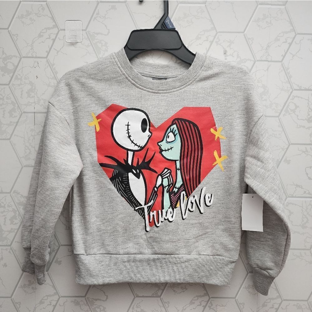New Nightmare Before Christmas Sweater Kids True Love Fleece Lined, XS